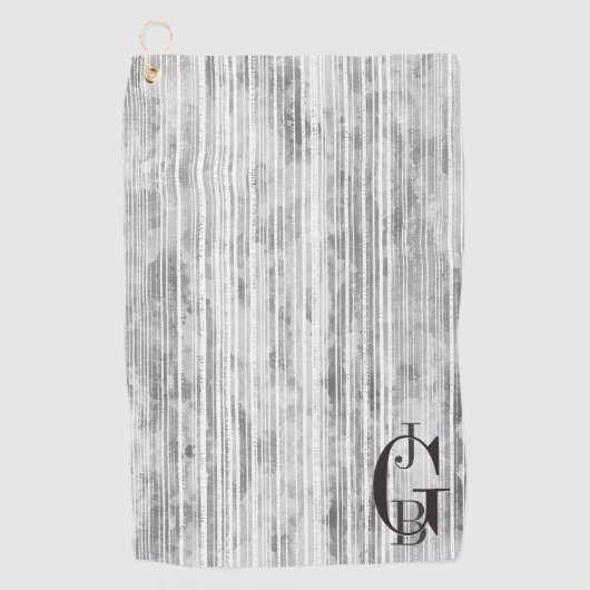 Grijze marmer- en strippatroon golfhanddoek (Voorkant)