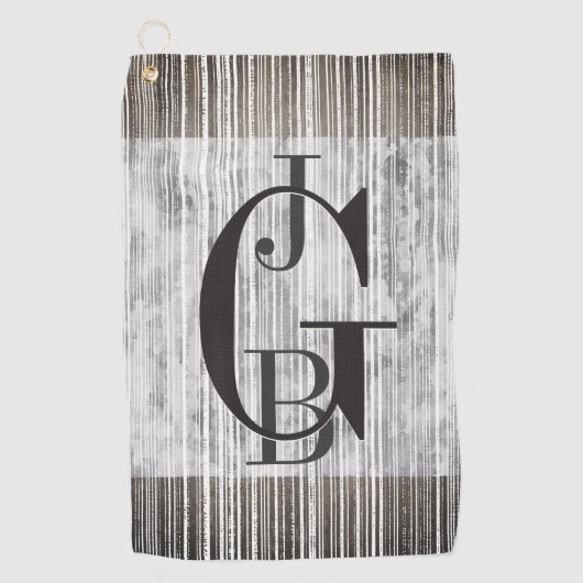 Grijze marmer- en strippatroon golfhanddoek (Voorkant)