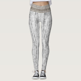 Grijze marmer- en strippatroon leggings