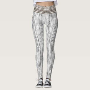 Grijze marmer- en strippatroon leggings
