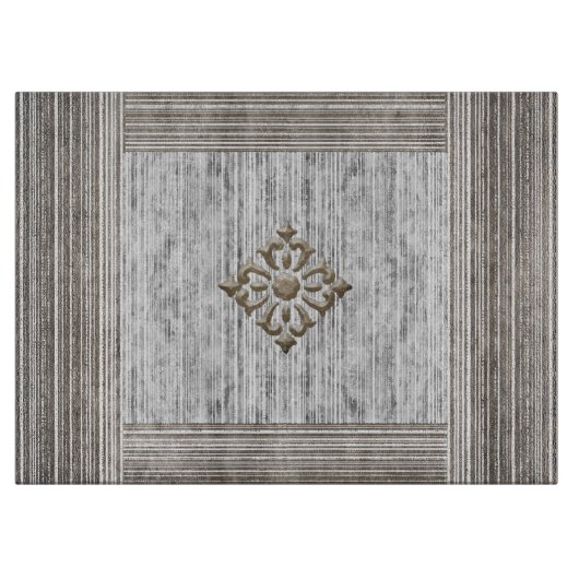 Grijze marmer- en strippatroon snijplank (Voorkant)