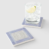 Grijze marmer- en strippatroon stenen onderzetter (Zijkant)