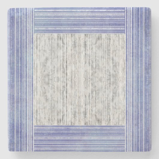 Grijze marmer- en strippatroon stenen onderzetter (Voorkant)