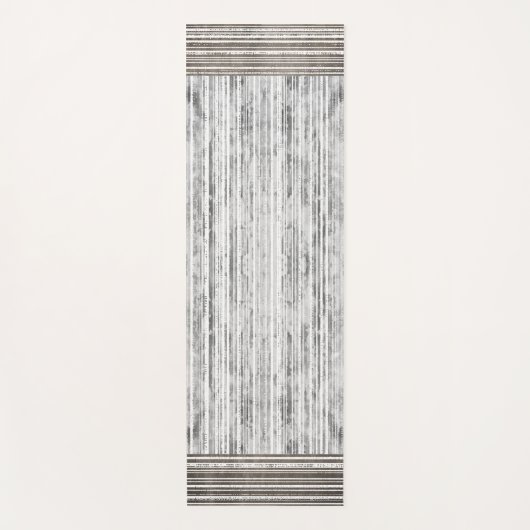 Grijze marmer- en strippatroon yogamat (Voorkant)