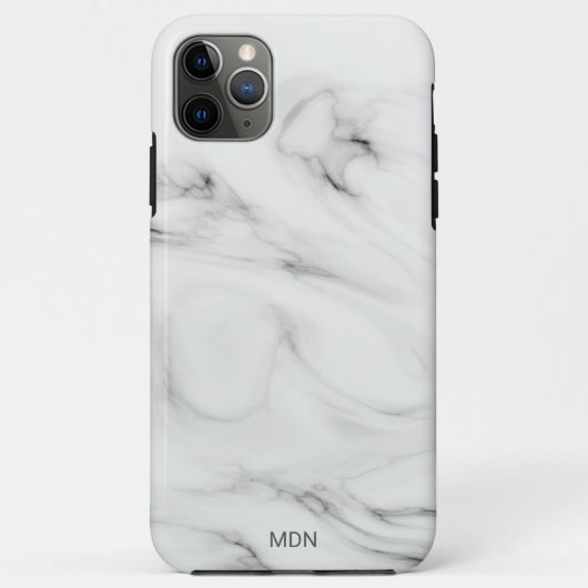 Grijze marmer Geode met monogram Case-Mate iPhone Case (Achterkant)