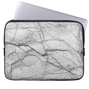 Grijze marmer gevlekte beton laptop sleeve