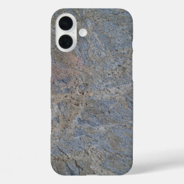 Grijze marmer gewerveld -past zich aan voor alle g iPhone 16 plus hoesje