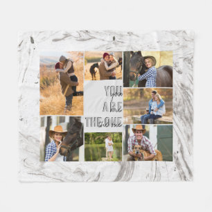 Grijze Marmer Jij Bent Degene 7 Foto Collage Fleece Deken
