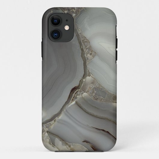 Grijze marmer met gouden ader Case-Mate iPhone case (Achterkant)