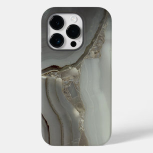 Grijze marmer met gouden ader Case-Mate iPhone 14 pro hoesje