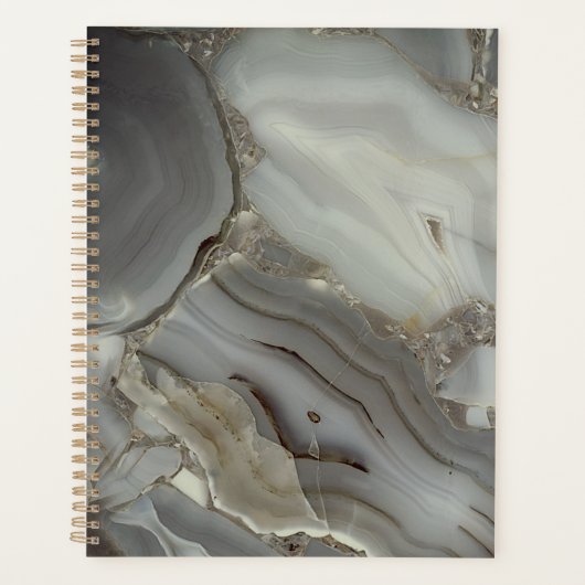 Grijze marmer met gouden ader planner (Voorkant)