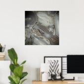 Grijze marmer met gouden ader poster (Thuiskantoor)