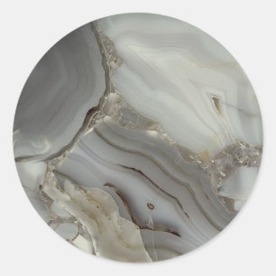 Grijze marmer met gouden ader ronde sticker