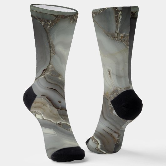 Grijze marmer met gouden ader sokken (Gebogen)