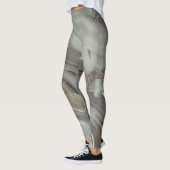 Grijze marmer met gouden vein Drawstring Bag Leggings (Links)