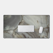 Grijze marmer met goudvein bureaumat (Keyboard & Muis)