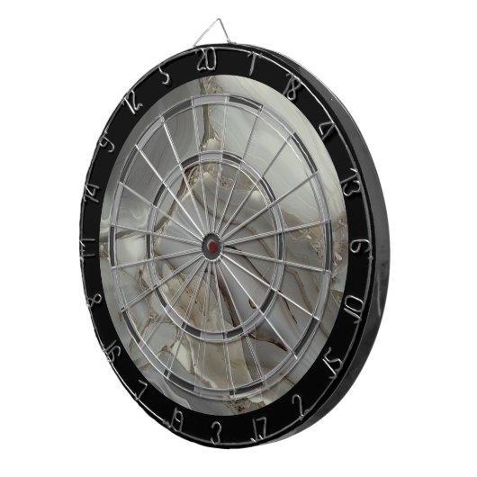 Grijze marmer met goudvein dartbord (Voorkant Rechts)