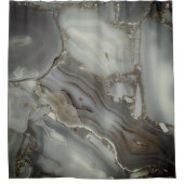 Grijze marmer met goudvein douchegordijn (Voorkant)