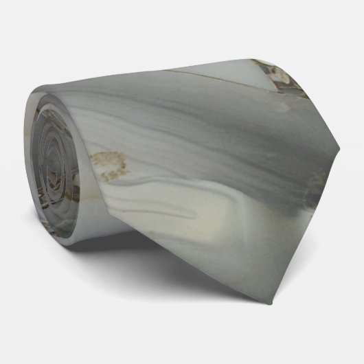 Grijze marmer met goudvein stropdas (Opgerold)