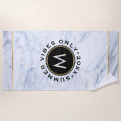 Grijze marmer Print Summer Vibes Only Text Strandlaken (Voorkant)