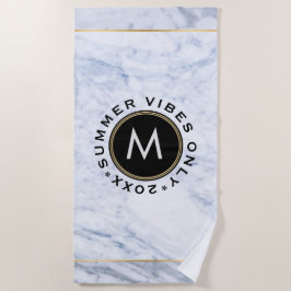 Grijze marmer Print Summer Vibes Only Text Strandlaken