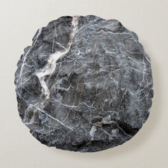 Grijze marmer rond kussen (Voorkant)