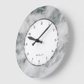 Grijze marmer Stone Print Grote Klok (Hoek)