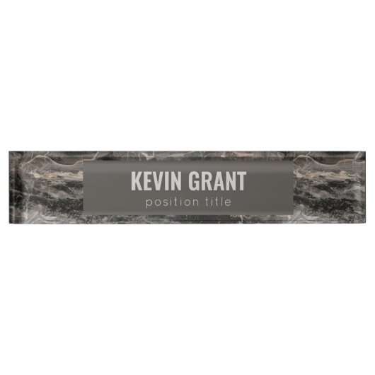 Grijze marmer Stone Textuurplaat Naambordje (Voorkant)