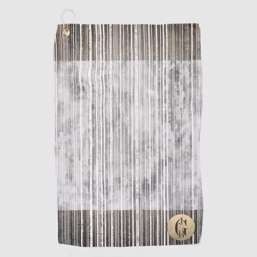 Grijze marmer- & Strippatroonschilfers Golfhanddoek (Voorkant)