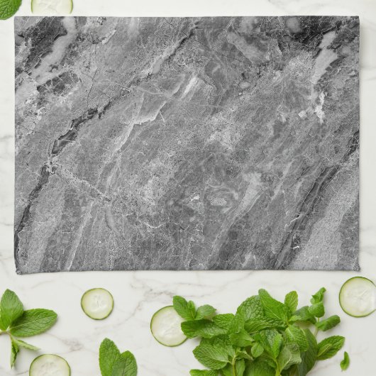 Grijze marmer theedoek (Gevouwen)