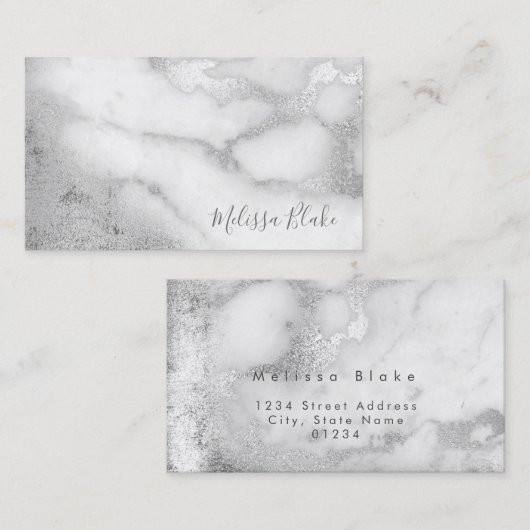 grijze marmer visitekaartje (Voorkant / Achterkant)