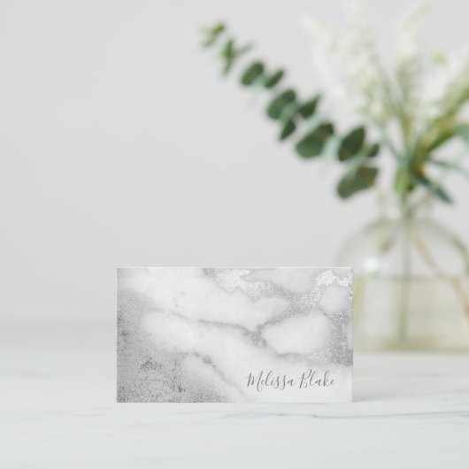 grijze marmer visitekaartje (Staand voorkant)