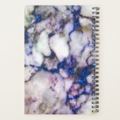 Grijze marmeren steen en blauwe glitter planner (Achterkant)