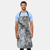 Grijze marmerlook schort (Gedragen)