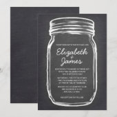 Grijze  Mason Jar Wedding Invitations Kaart (Voorkant / Achterkant)