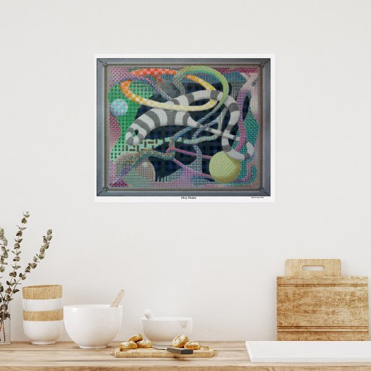 Grijze materie Creative Artwork Psychedelic Poster (Keuken)