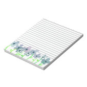 Grijze mauve Flowers, gelijnd Notitieblok (Linkerzijde)