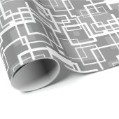 Grijze MCM Mid Century Abstracte Modern Wra Cadeaupapier (Rol Hoek)