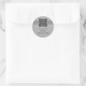 Grijze Medallion-grens Bewaar de datum-Stickers Ronde Sticker (Tas)