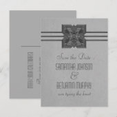 Grijze Medallion-grens Opslaan het Briefkaart Datu (Voorkant / Achterkant)