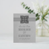 Grijze Medallion-grens Opslaan het Briefkaart Datu (Staand voorkant)