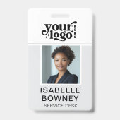 Grijze Medewerker Foto ID Bedrijf Beveiligingsbadg Badge (Front)