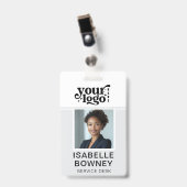 Grijze Medewerker Foto ID Bedrijf Beveiligingsbadg Badge (Front with Clip)