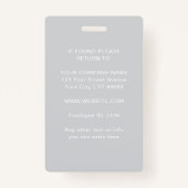 Grijze Medewerker Foto ID Bedrijf Beveiligingsbadg Badge (Achterkant)