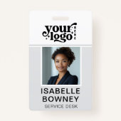Grijze Medewerker Foto ID Bedrijf Beveiligingsbadg Badge (Voorkant)