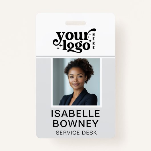 Grijze Medewerker Foto ID Bedrijf Beveiligingsbadg Badge (Voorkant)