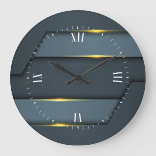 Grijze meetkundige geometrische ontwerpkaart Grote Grote Klok