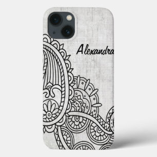 Grijze Mehndi Motif iPad Air-draagtas Case-Mate iPhone Case