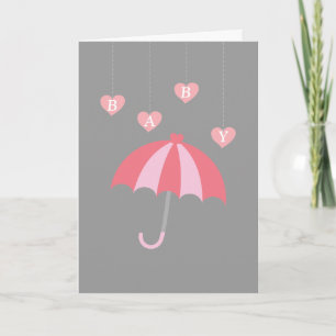 Grijze meisjesbaby shower met liefde en roze parap