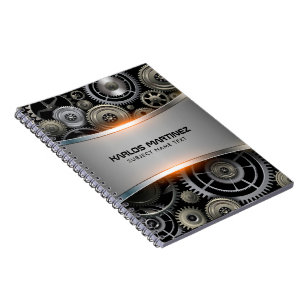 Grijze metalen achtergrond notitieboek